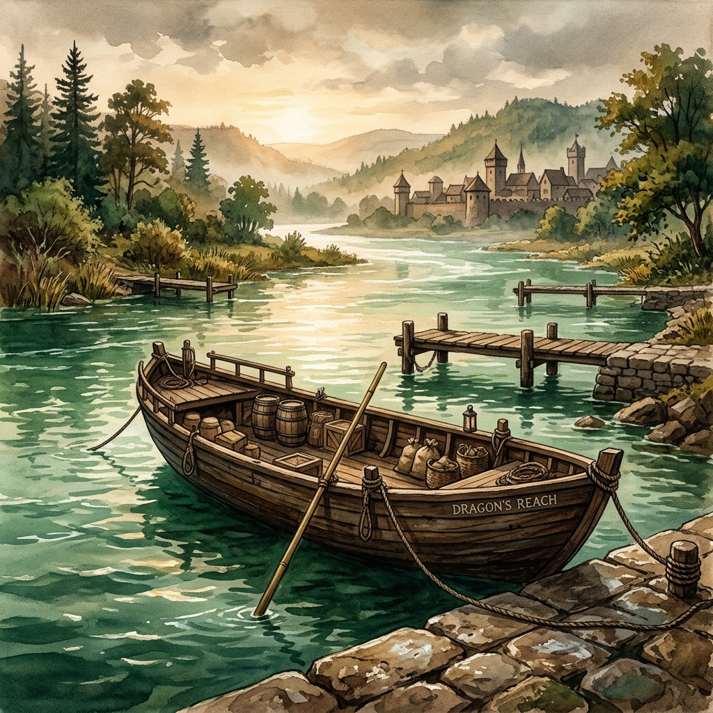 三本の桟橋と渡し船