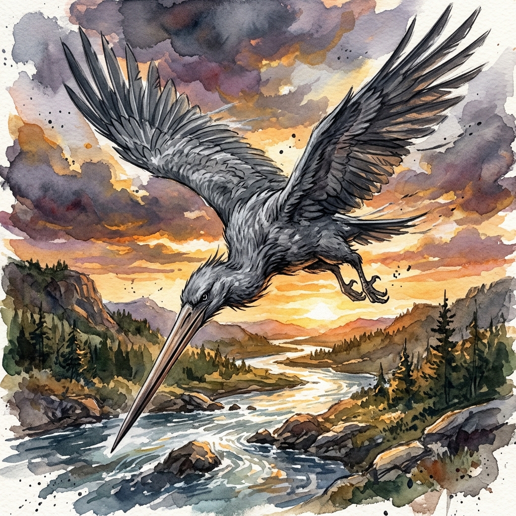 貫き鳥──槍のような嘴を持つ巨鳥